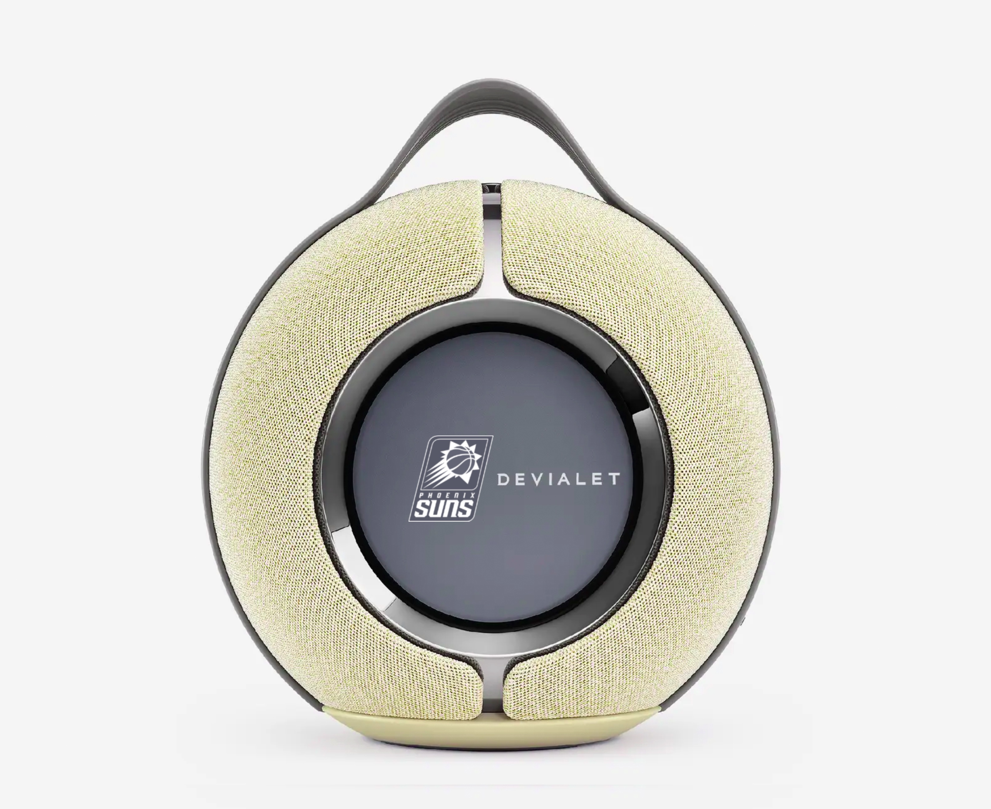 Custom logo-branded Devialet Mania speaker — premium corporate gifting for sports teams and organizations